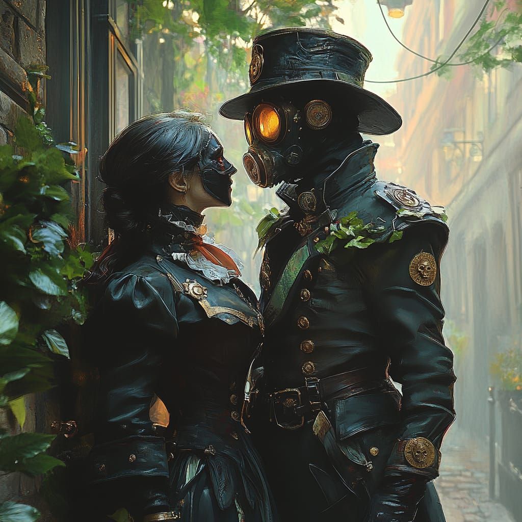 steampunk plague couple