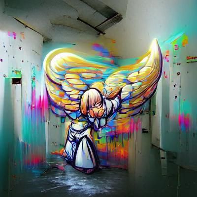 Angelic graffiti art