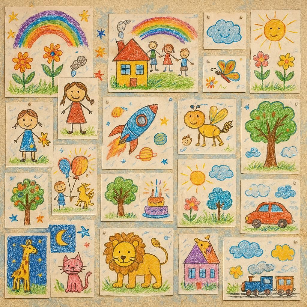 Multicolor children collage