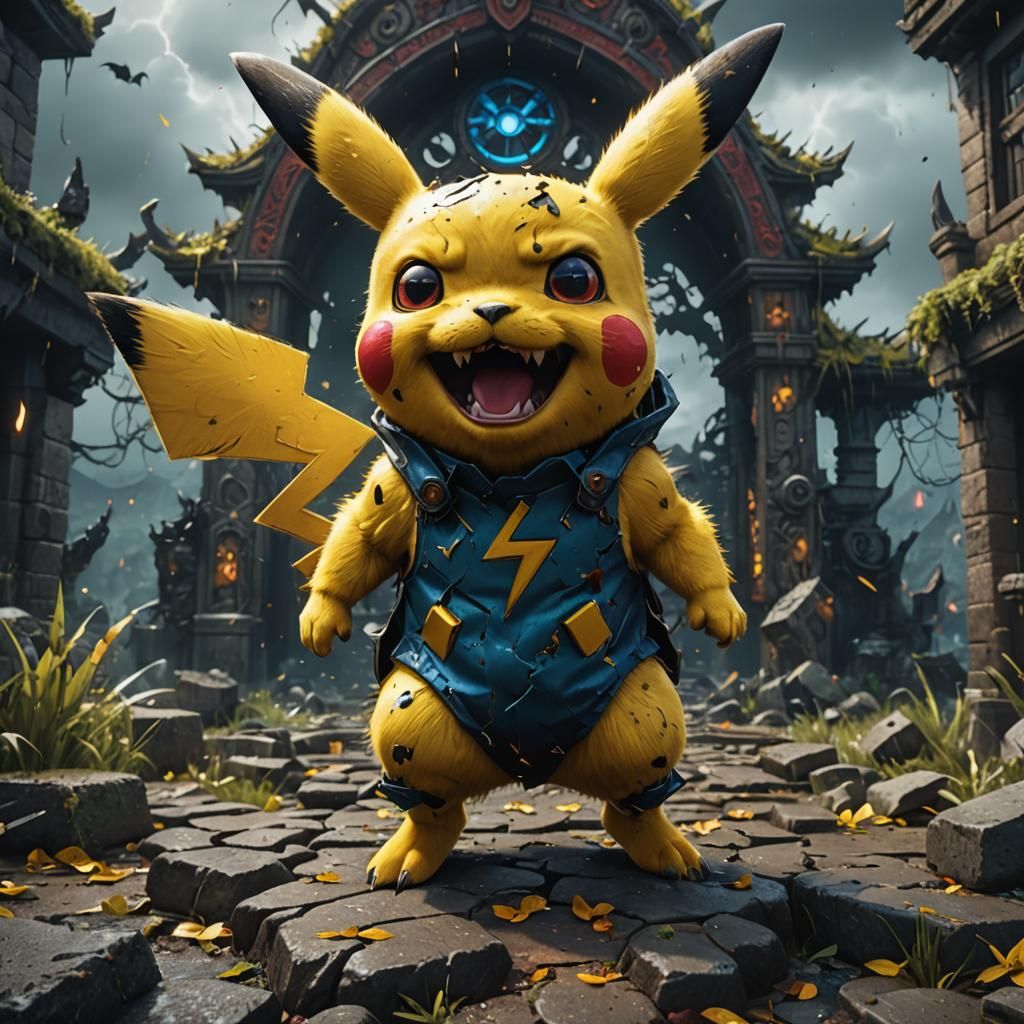 a scary pikachu - AI Generated Artwork - NightCafe Creator