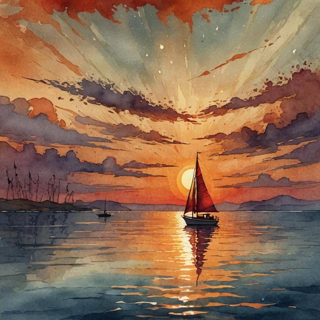 Red sails in the sunset