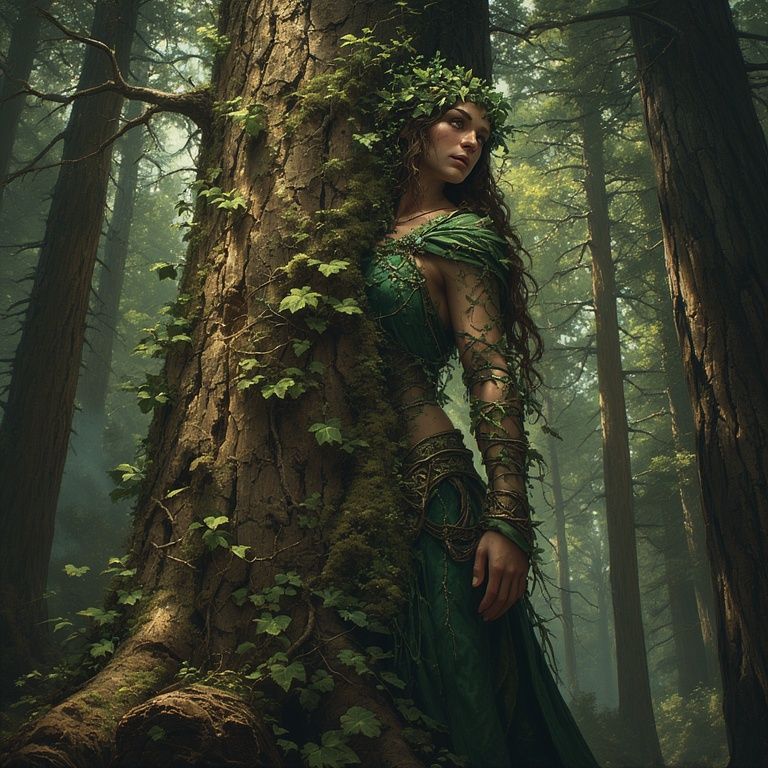 Dryad Emerges from Her Tree
