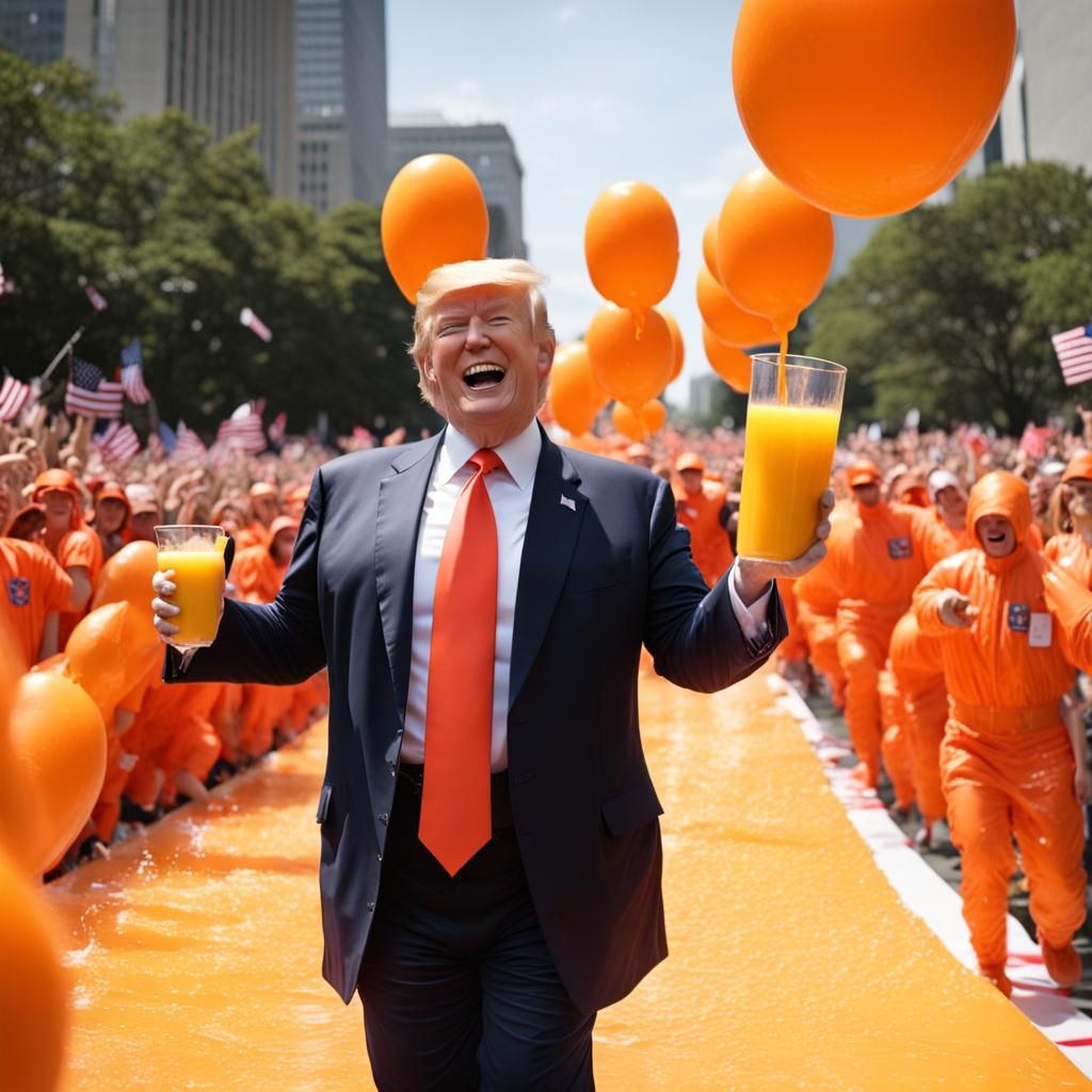 President Trump wearing Orange - AI Generated Artwork - NightCafe Creator