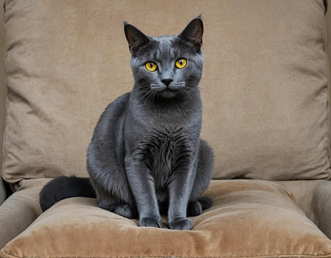 Cat on the ottoman