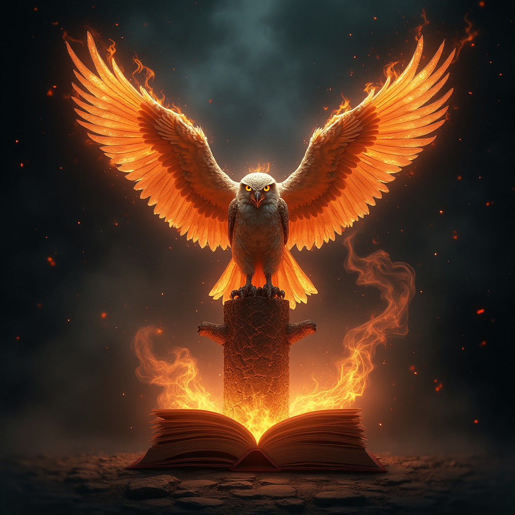 owl of flame  by @Nightowl