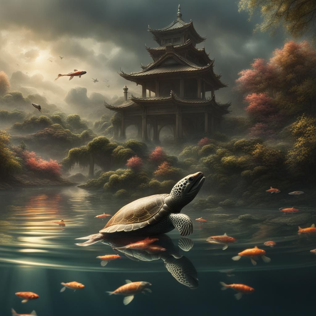 Carp Koi and Turtles