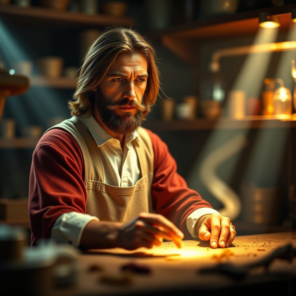 Gesù nella bottega.