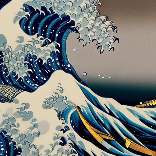 Different view of "The Great Wave off Kanagawa" Hokusai