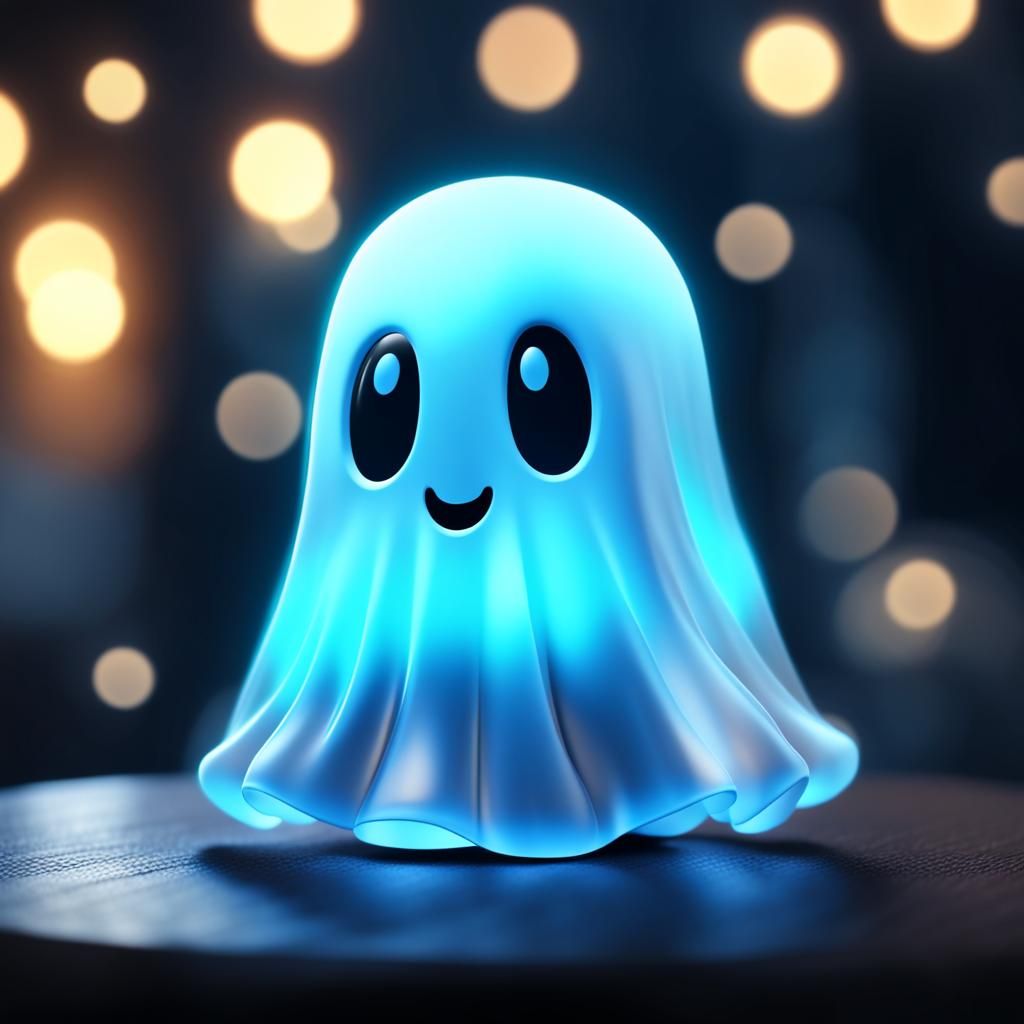 A little 3d glowing cartoon ghost - AI Generated Artwork - NightCafe ...