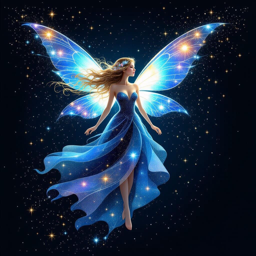 Starlight Fairy Scattering Constellations in Space