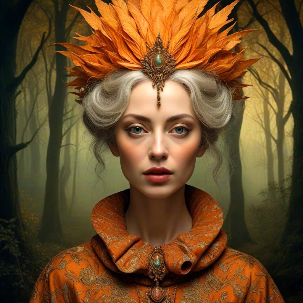 Dynamic Portrait in Surreal Landscape: Hyperrealistic Fantas...