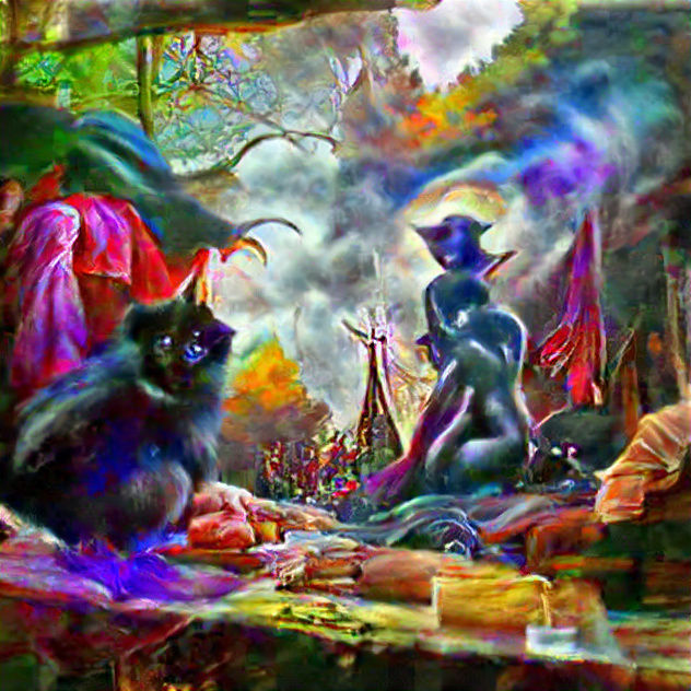 Carnival Witch and Cat