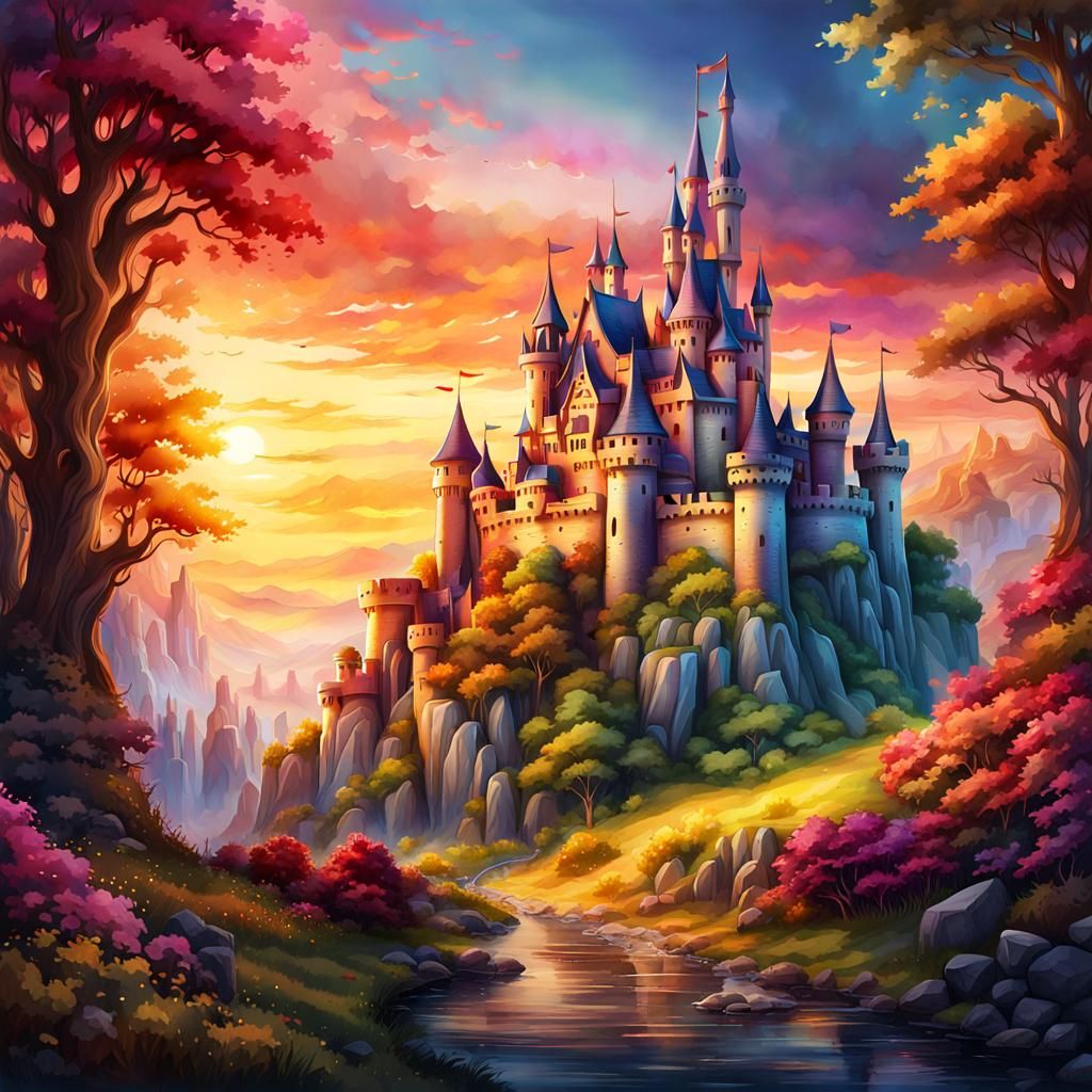 Watercolor Castles  by @KanatGR