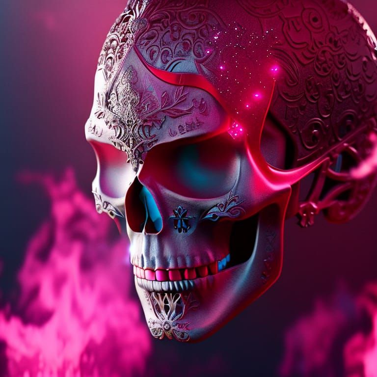 HD pink Skull 1