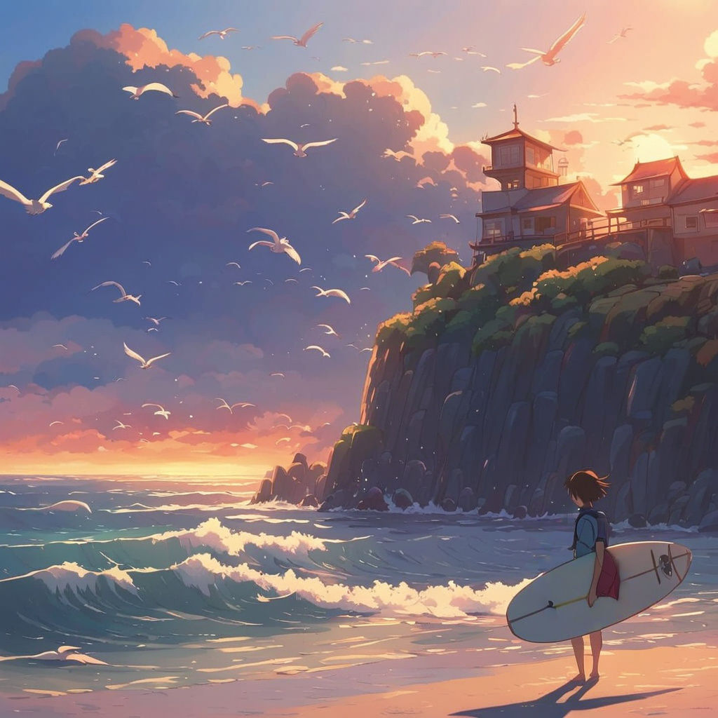 Carrying A Message On The Waves  by @MiscAICats