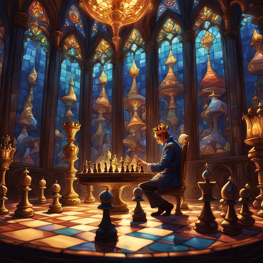 King Plays Chess in Glory: Fantasy Concept Art