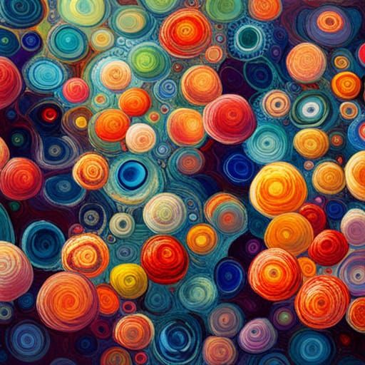 Van Gogh's Bubbles Triadic - AI Generated Artwork - NightCafe Creator