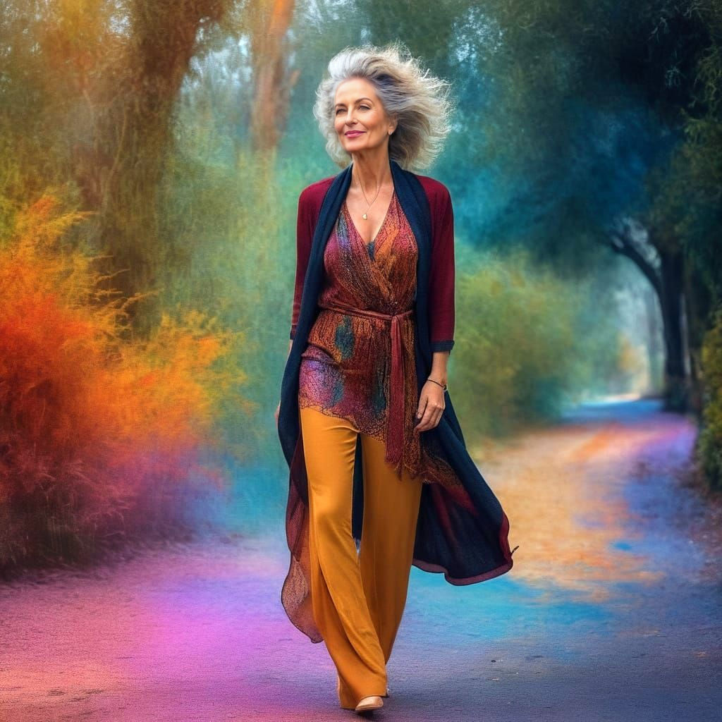 Expressive Portrait of a Confident Middle-Aged Woman