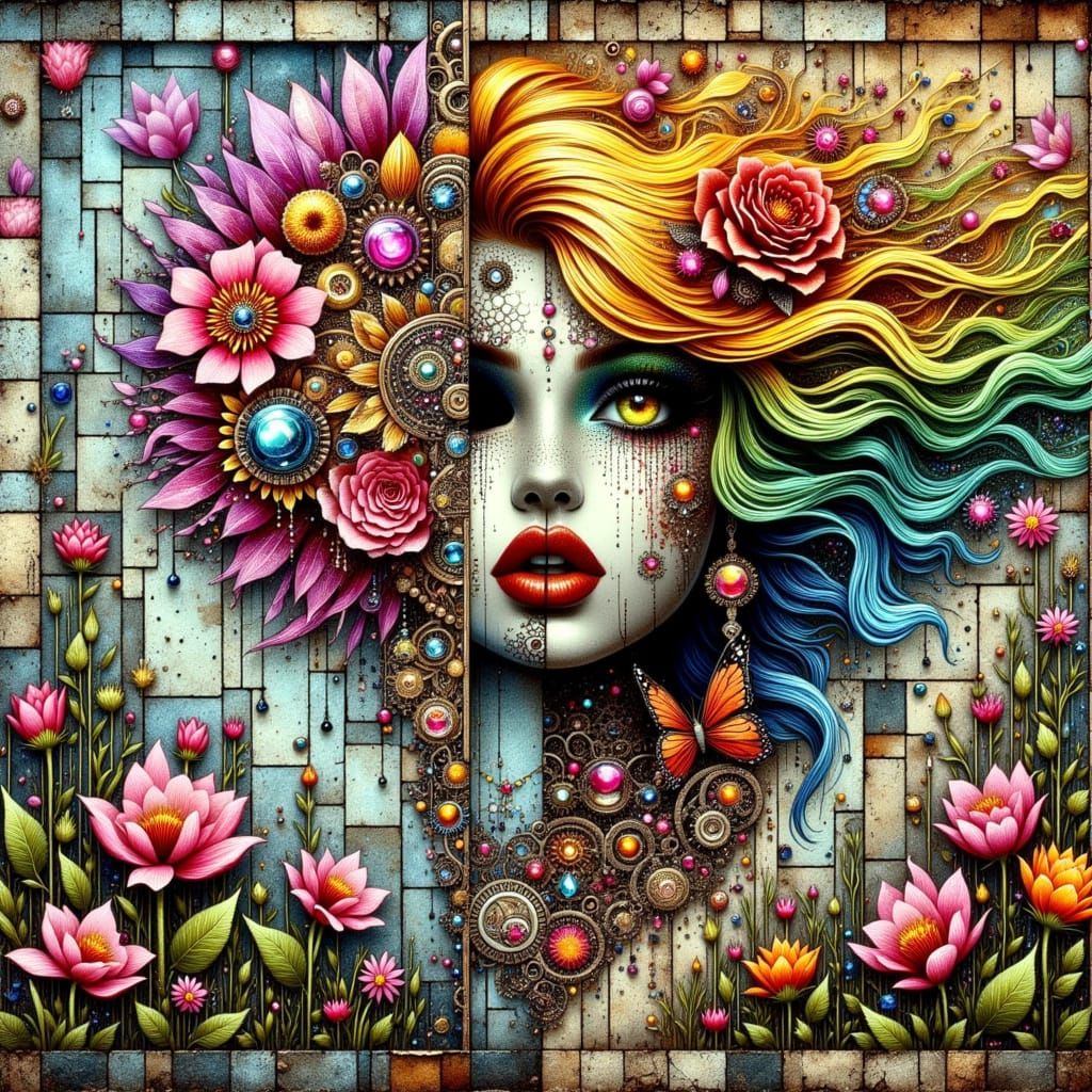 <lora:Fairytale Patchwork:1.0> 
<lora:Fairytale Patchwork:1.0>

Art on textured paper Patchwork Mosaic Mixed media Collage  