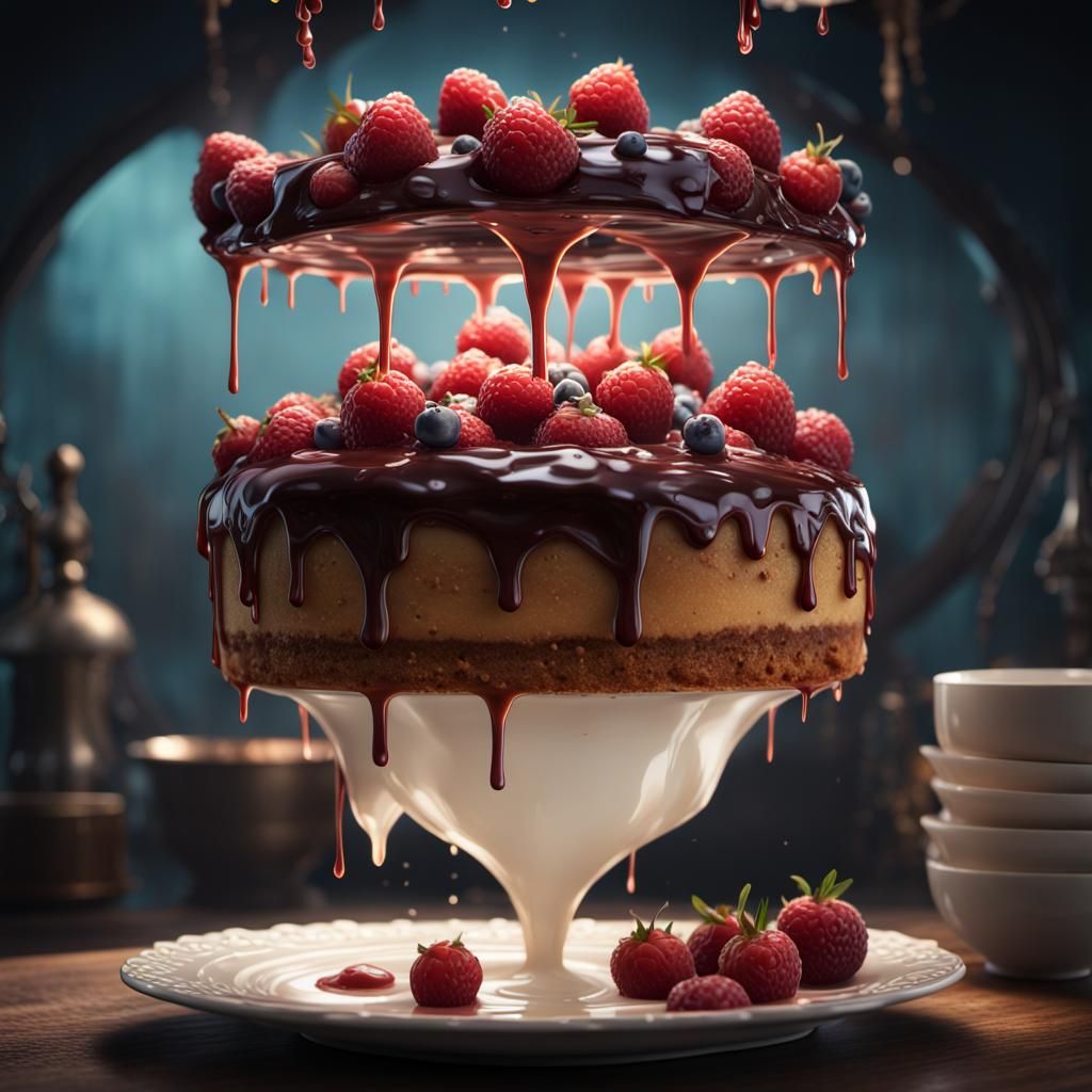 Upside-Down Cake Defying Gravity. - AI Generated Artwork - NightCafe ...