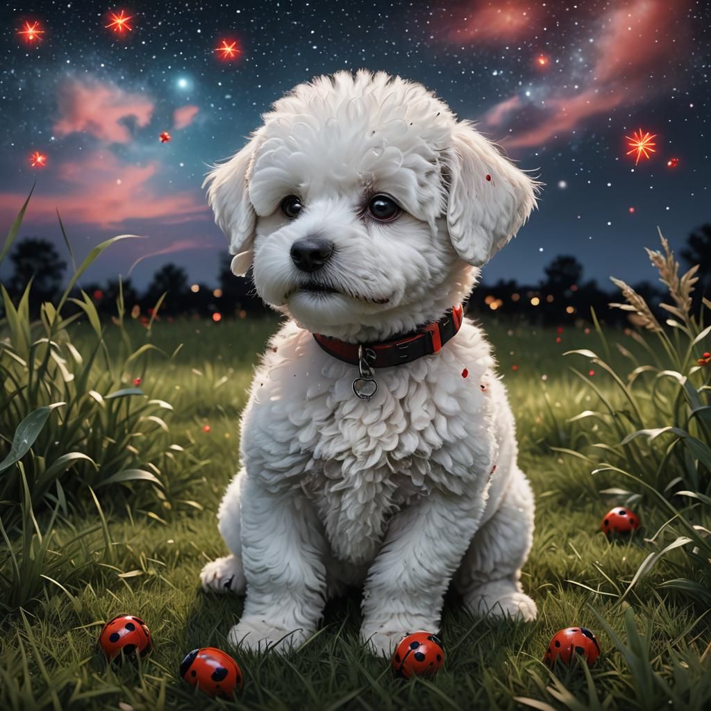 Tyrion with ladybirds 🐞   by @Pyewacket