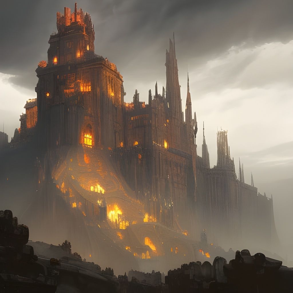 Castle on fire - AI Generated Artwork - NightCafe Creator