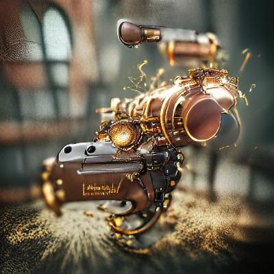 Behance HD concept art Unreal Engine steampunk laser gun