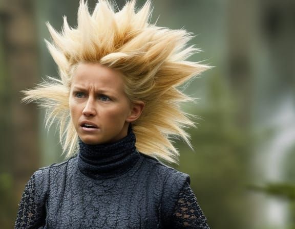 Realistic and Beautiful Super Sayayin female in a combat on ...