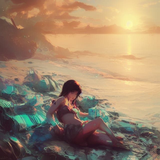 at the beach at dawn