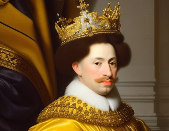 Royal Corgi in Regal Attire with Crown and Cape