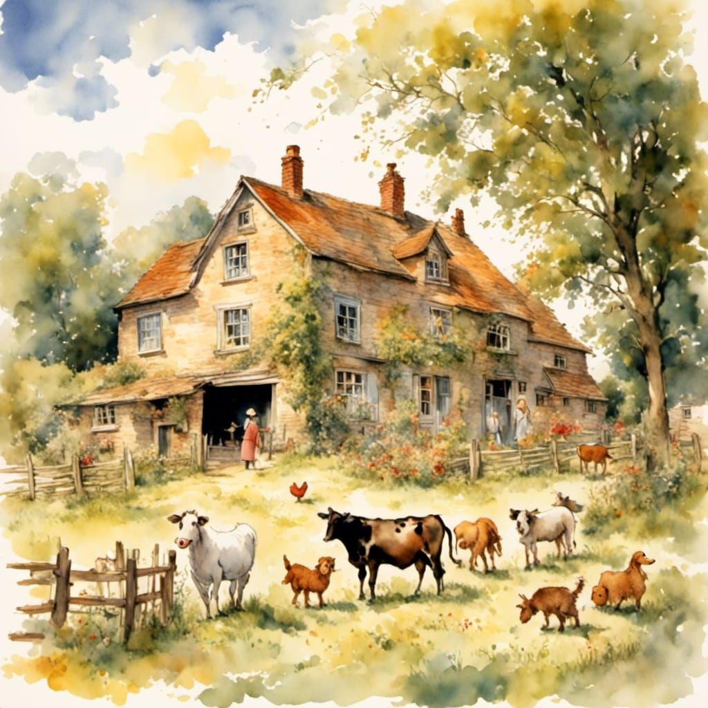 <lora:Award winning:1.0> <lora:Cutesy:1.0> Farm life in harv...