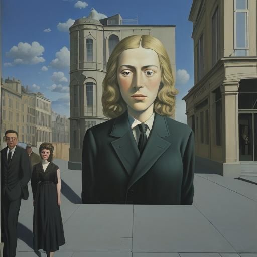 at the movies, rene magritte, paul delvaux