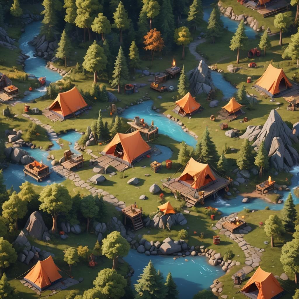 Artwork that shows your unique spin on the perfect camping e...