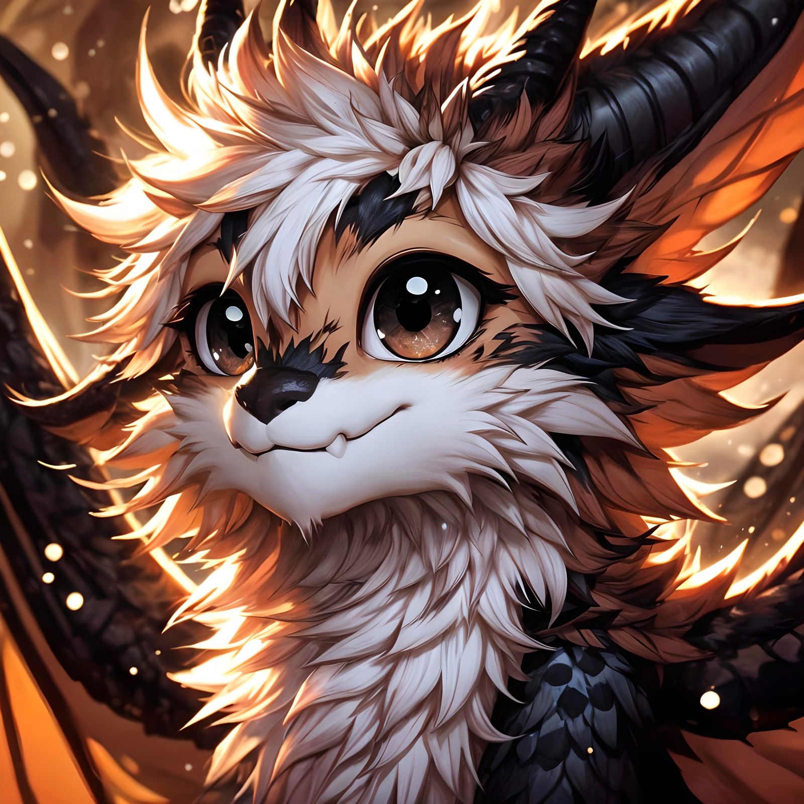 Brown Black & White Dragon