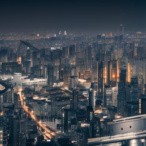 carbon-fiber cityscape, sci-fi infrastructure