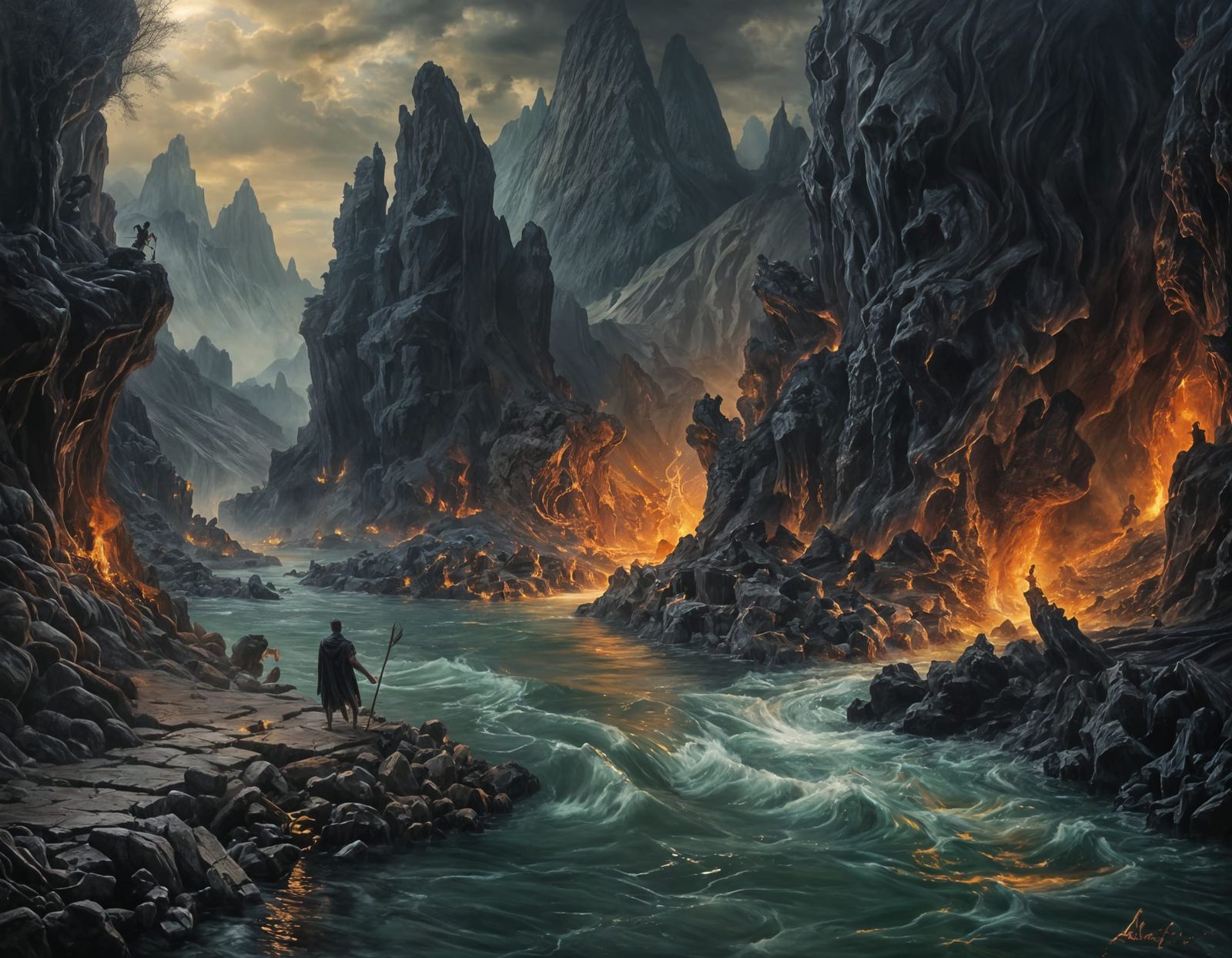 Realm of Hades, The River Styx, Oil Painting  by @Dawnn