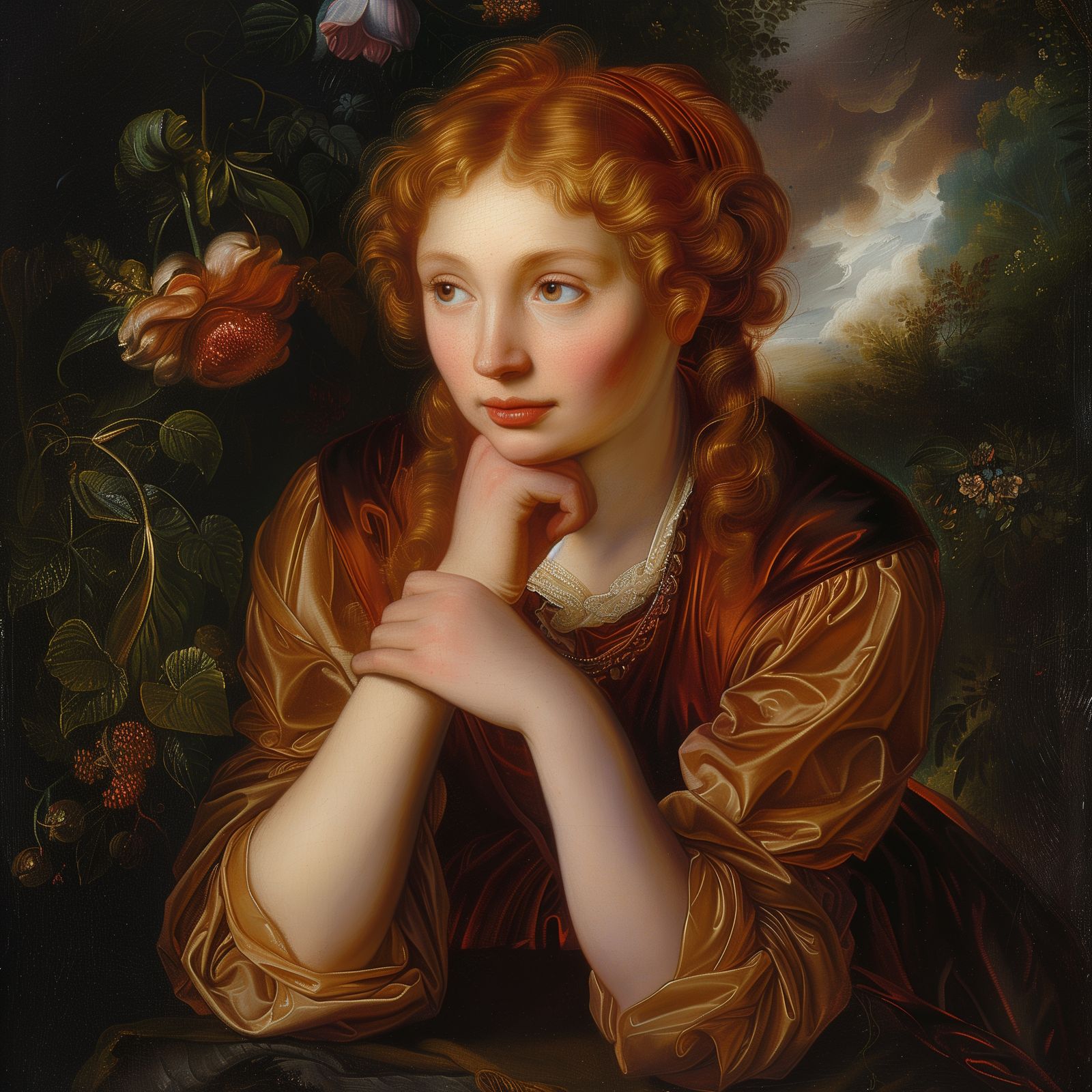 Rubenesque woman oil painting