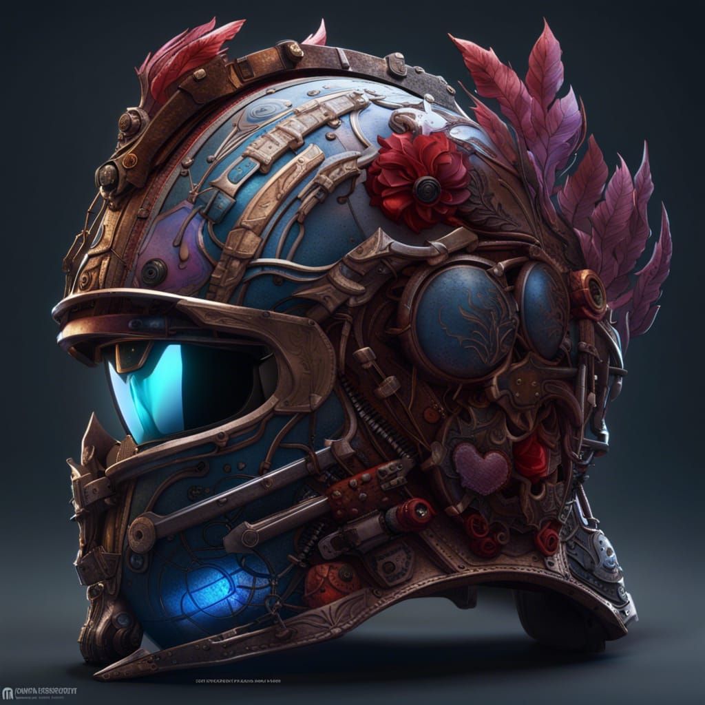 A helmet that mends broken hearts   by @Metaleria