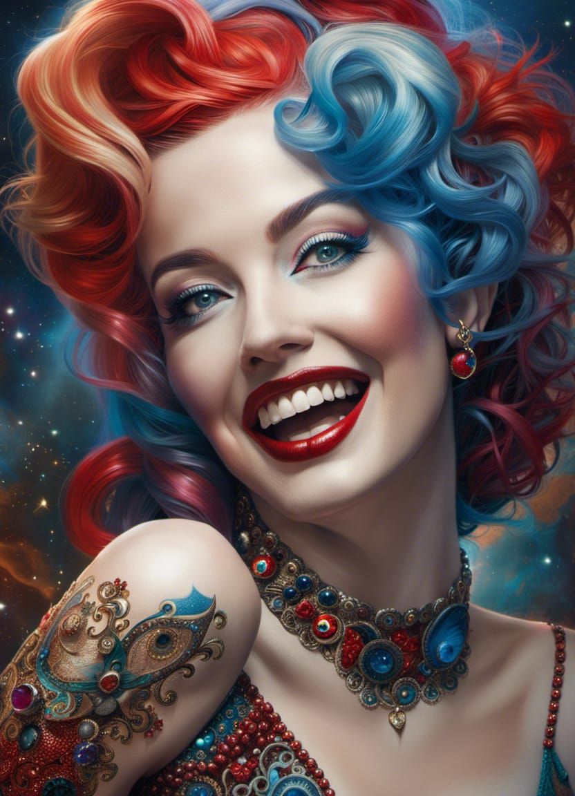 Marilyn Monroe as Harley Quinn  by @El Nido