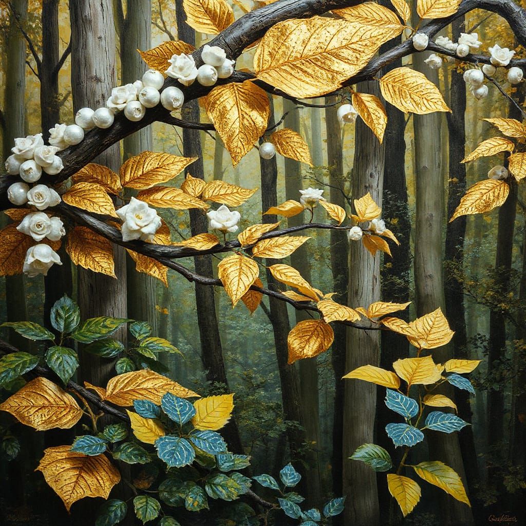 Hyperrealistic Oil Paint Forest Scene in Elegant, Intricate ...
