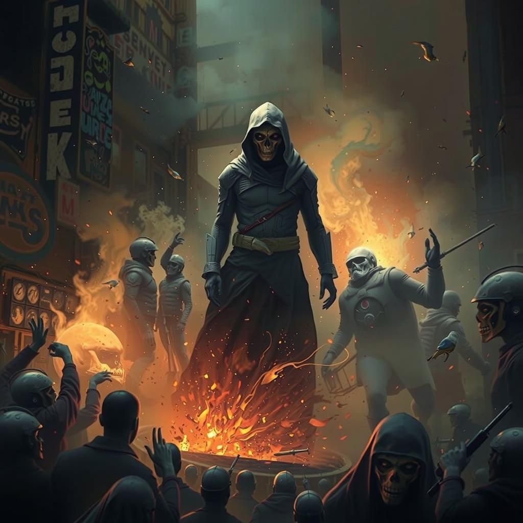 Surreal Explosion of Swirling Neon Energies