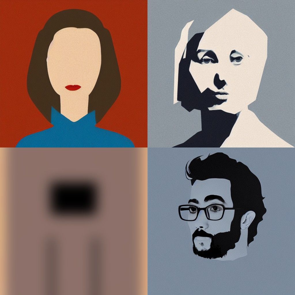A portrait in the style of Minimalism