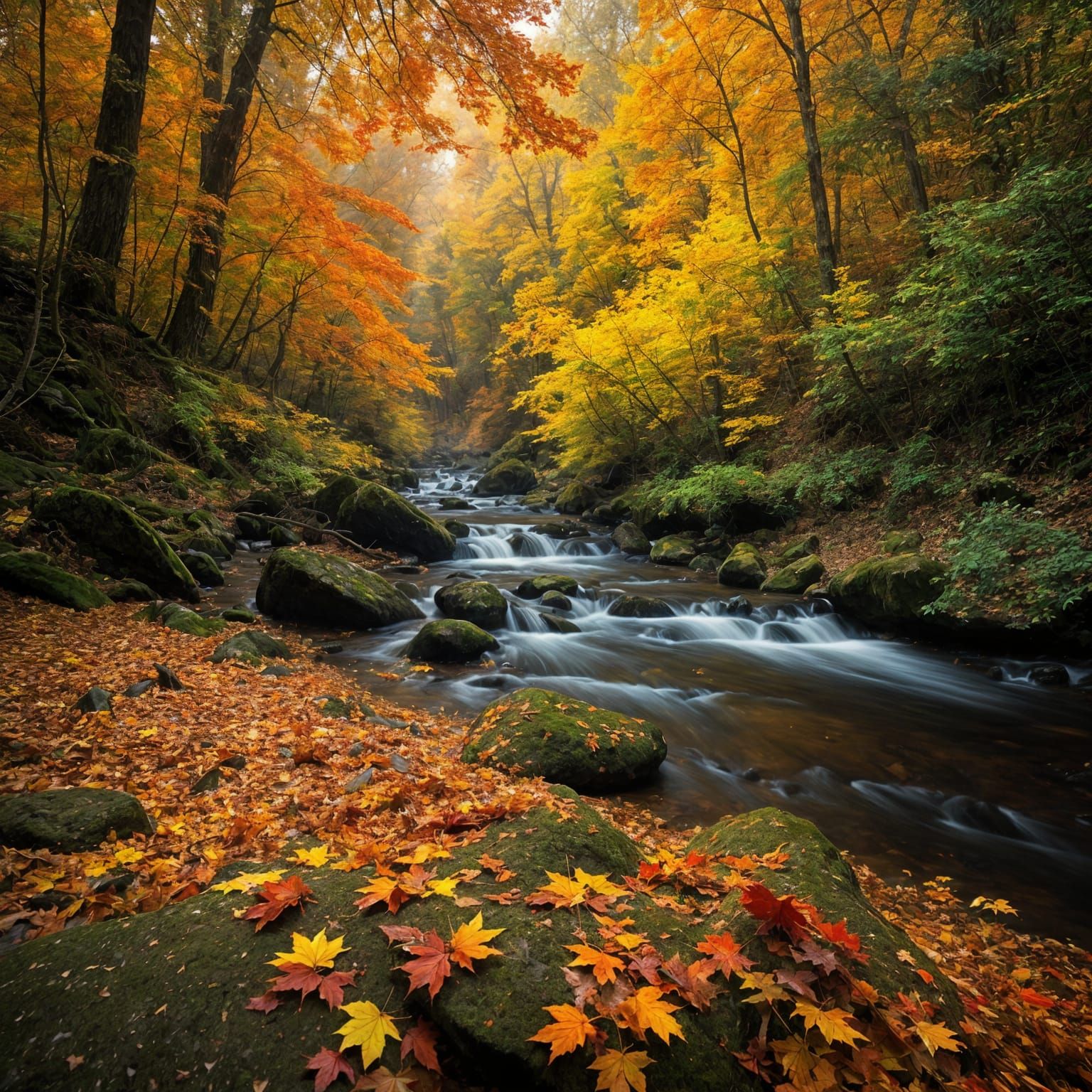 <lora:Watercolor Whimsy:1.0> <lora:Dark Watercolor:1.0> Autumn leaves rustle in the evening wind beckoning the spirits of autumn to haunt th...