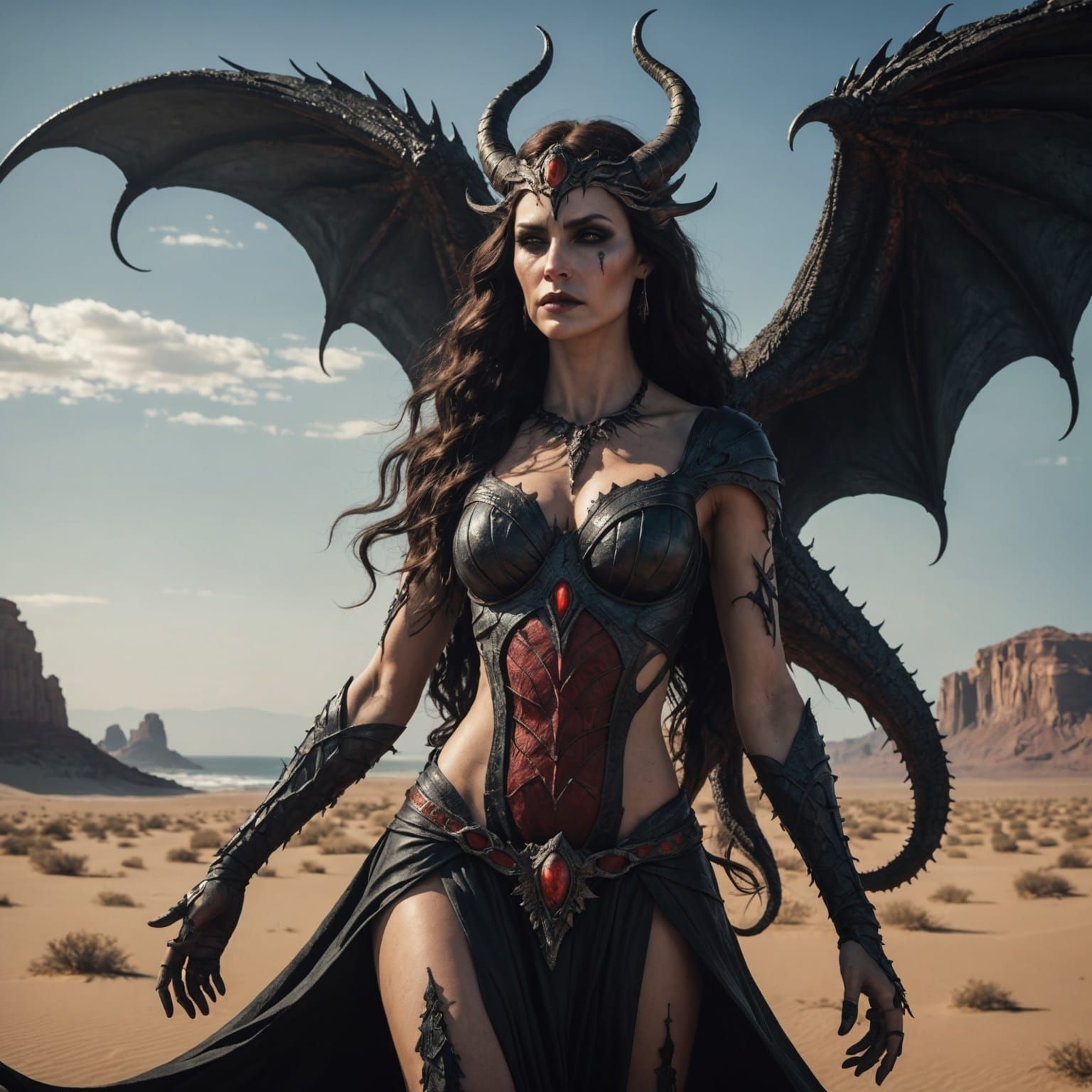 Lilith, mother of demons and Adams 1st wife. Beautiful stunning body and face. In the dessert by the ...  by @KiTtEnDeMoN
