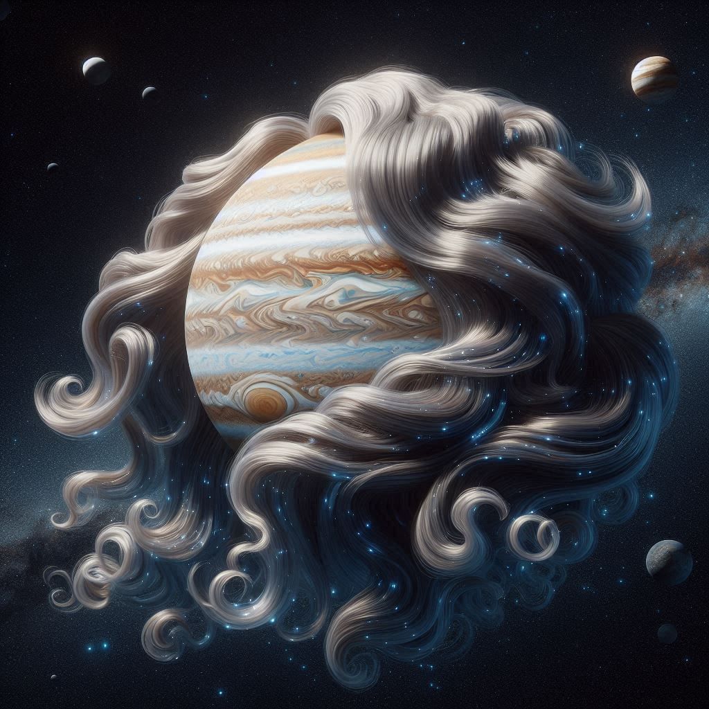 Jupiter Showing Off Its Great Red Beauty Mark and Curly Locks