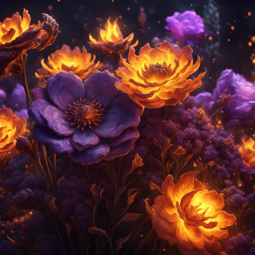 Flowers made of fire