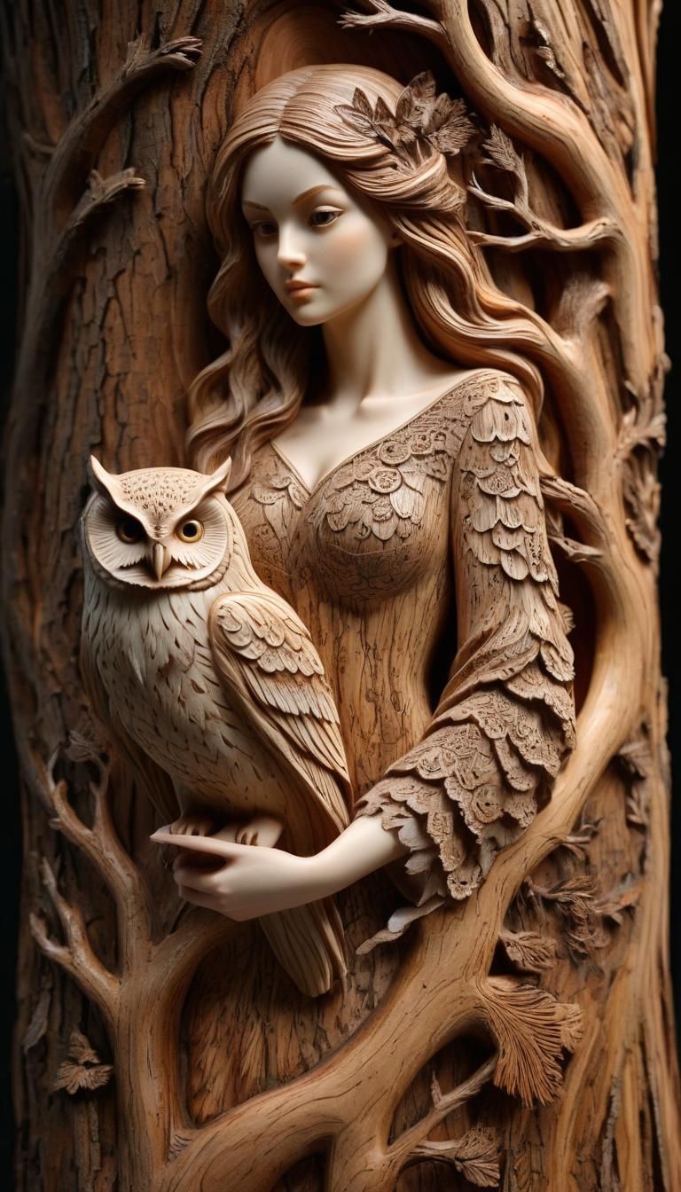 Lady with owl  by @LoscoFiguro