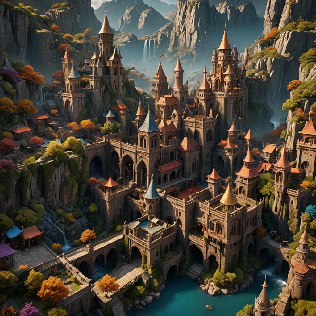 Goldie Baum Logo in Detailed Matte Painting Style