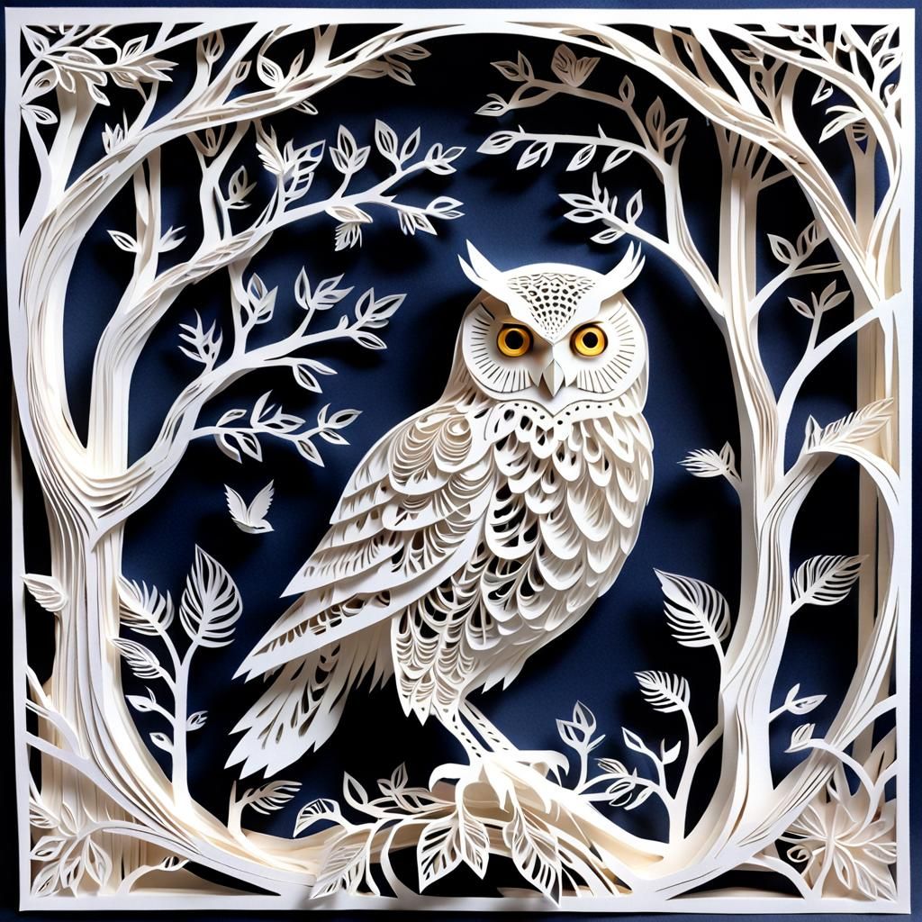 Kirigami Owl   by @Sharon B