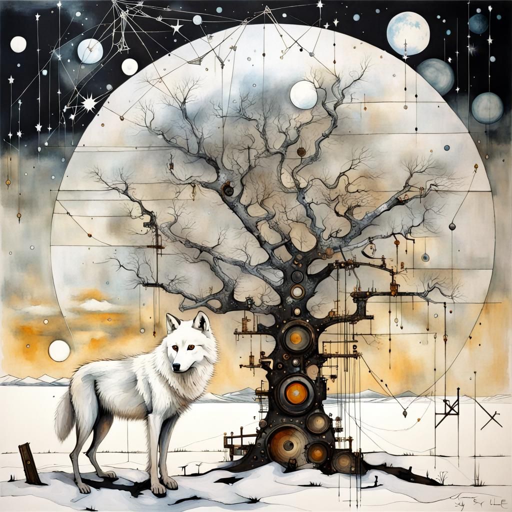 Steampunk tree in the winter  by @Dayana